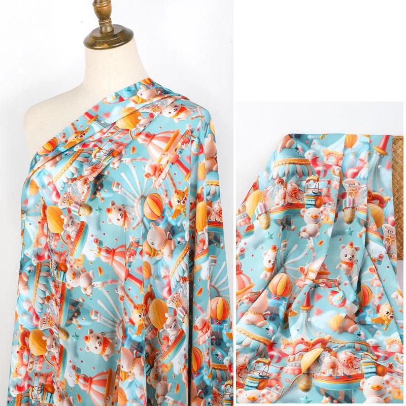 3D-принт Цветок Полиэстер Хлопок Ткань 100x140 см Юбки Детские Рубашки Пижамы Шапки Ручная работа DIY Ремесла Швейная Ткань