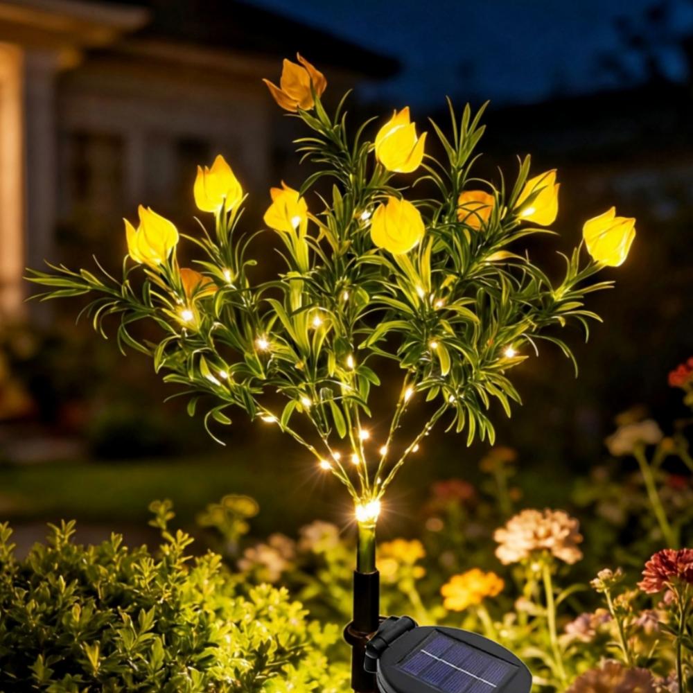 1 шт. Солнечные садовые светильники-колышки «Цветок гардении», водонепроницаемые светодиодные декоративные лампы, наружные украшения для сада, патио, газона, свадебной вечеринки, домашний декор