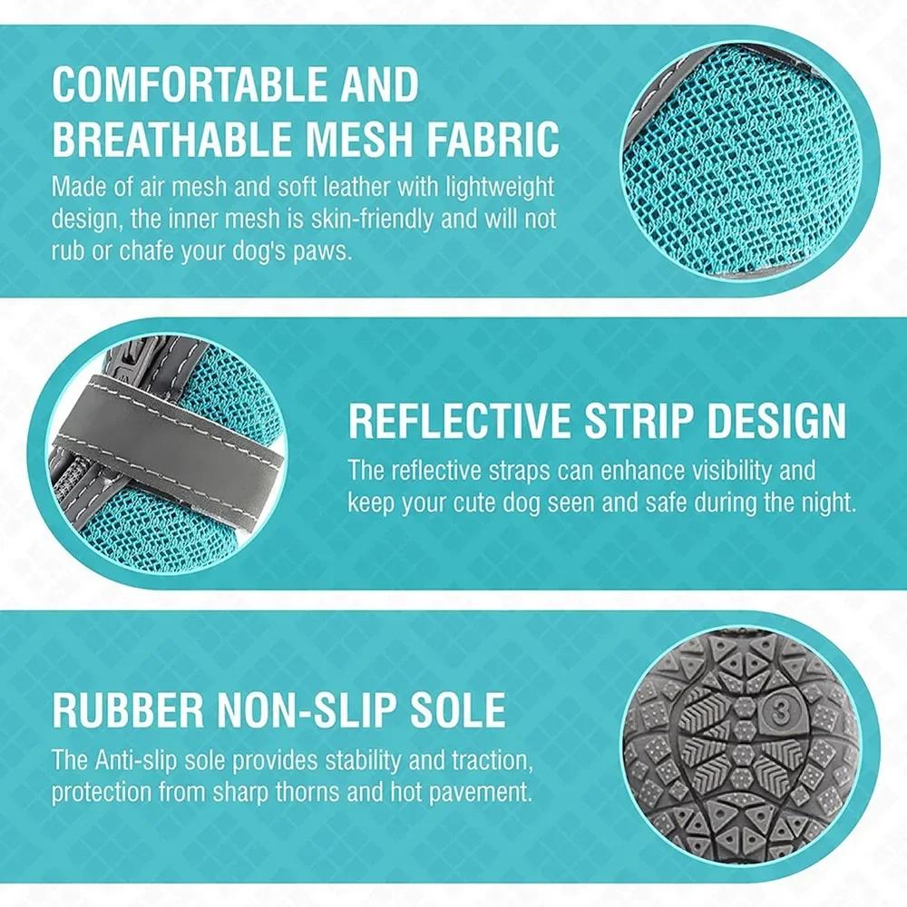 4 шт. Летняя обувь для собак, нескользящие ботинки для щенков маленьких собак, дышащая обувь для кошек, чихуахуа, носки для маленьких собак йоркширского терьера