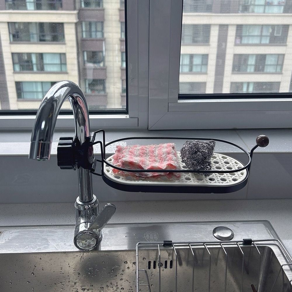 Adjustable Direction Faucet Sponge Rack ABS Drain Storage Holder New Faucet Soap Rack Kitchen Sink