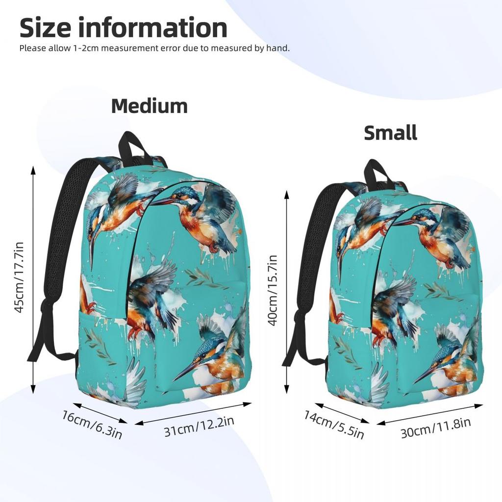 Рюкзак с рисунком зимородка Daypack Большой вместимости для мальчиков и девочек Сумка для книг Школьная сумка Наплечные сумки для мужчин и женщин