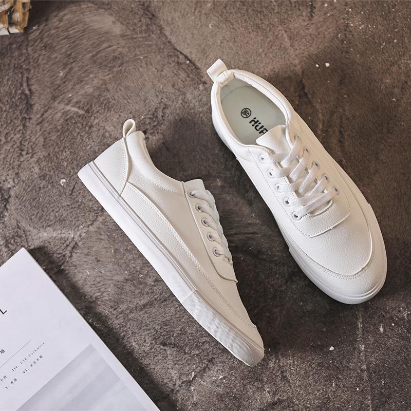 Мужские туфли из вулканизированной кожи на шнуровке, повседневные туфли из искусственной кожи, белые кроссовки, низкие мужские туфли на плоской подошве, сноуборд-туфли Zapatos De Hombre