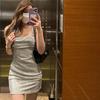 European and American Sexy Silm Shiny Slip Dress Dress Sexy Bodycon Shiny Mini Dress