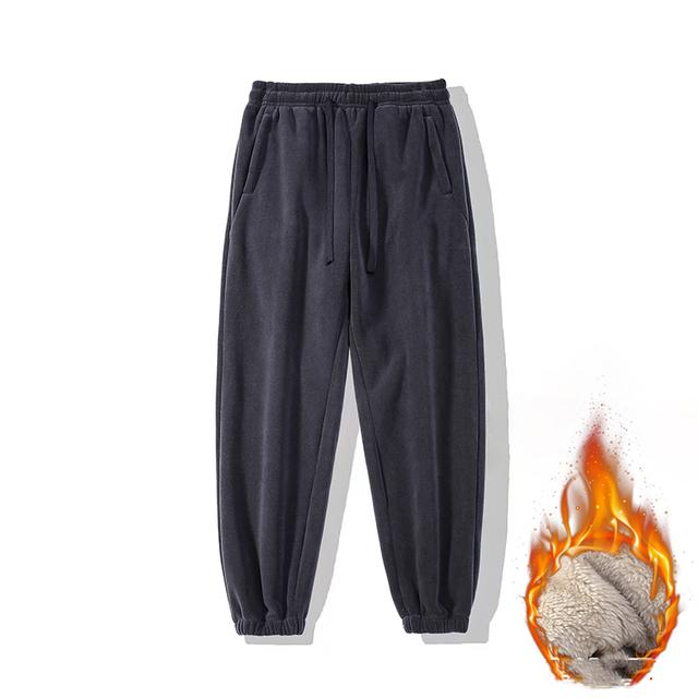 2024 зимние флисовые брюки толстые теплые термобрюки мужские фитнес брюки на шнурке спортивные штаны для бега леггинсы для фитнеса