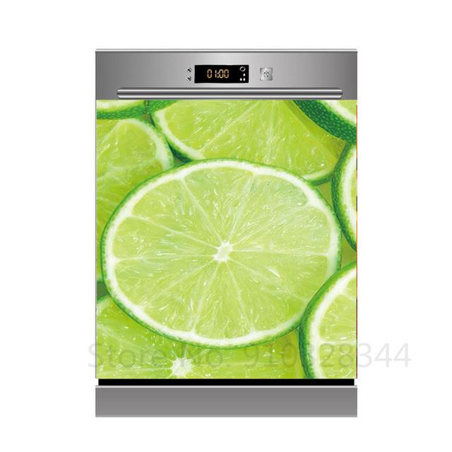 Наклейка для украшения посудомоечной машины «сделай сам», кухонные обои, виниловая наклейка на стену, настенная наклейка с фруктами и цветами для домашнего декора