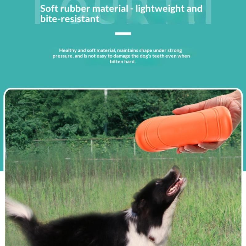 Durable Dog Flying Disc Tear Resistant Soft Rubber Pet Training Toy Perfect for Interactive Outdoor Games