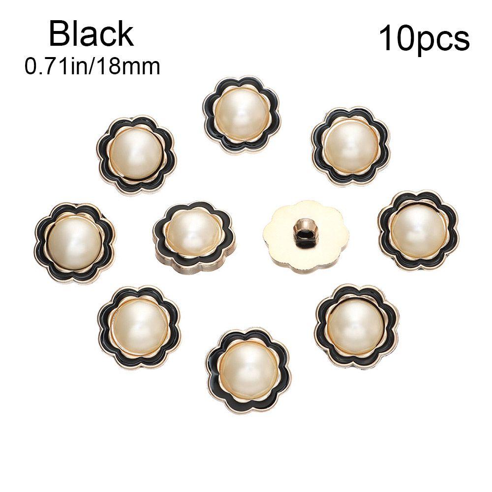 10Pcs Plastic Ornaments DIY Pearl Clothing Buttons Needlework Shirt Buttons Sewing Accessories