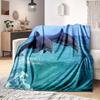 Underwater World Fish Dolphin Pattern Print Soft Flannel Blanket Sheet Sofa Office Air Conditioner Throw Blanket Gift