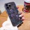 Dark Purple Clover with Sparkles lucency Phone Case for IPhone 14 15 16 13 12 11 17 Pro Max 12 13 Mini Soft Cover