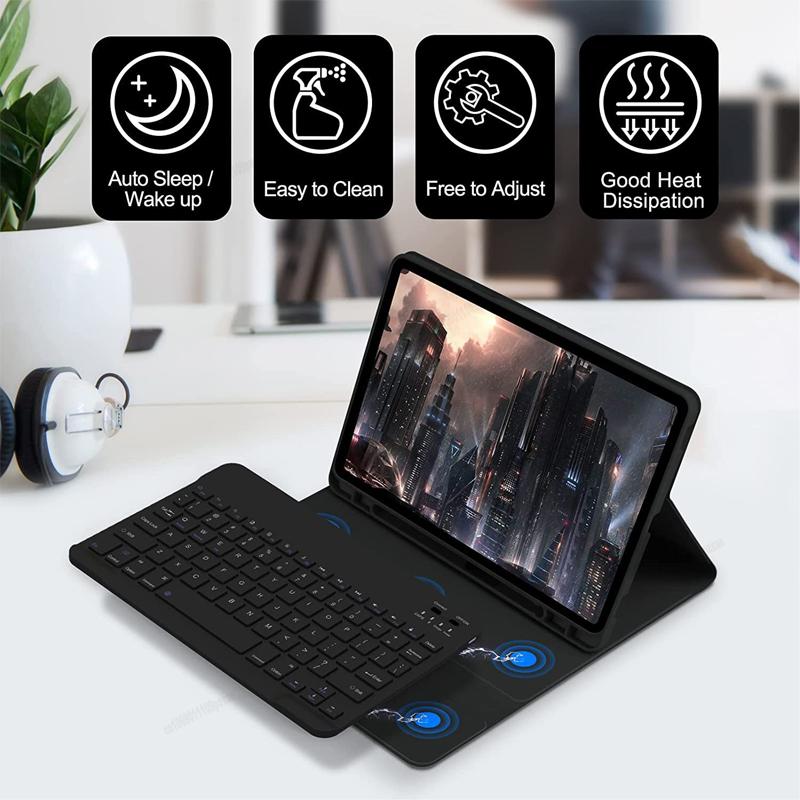 Чехол-клавиатура Magic Keyboard для планшета Samsung Galaxy Tab S10 Plus 12.4 Ultra 14.6 кожаный Galaxy Tab S10 S9 FE 12.4 SM-X820/X826B/X828U Bluetooth-клавиатура