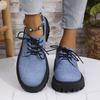 Ретро-лоферы с толстой подошвой и одной педалью, женские маленькие кожаные туфли, круглые туфли на толстом каблуке, женские туфли большого размера