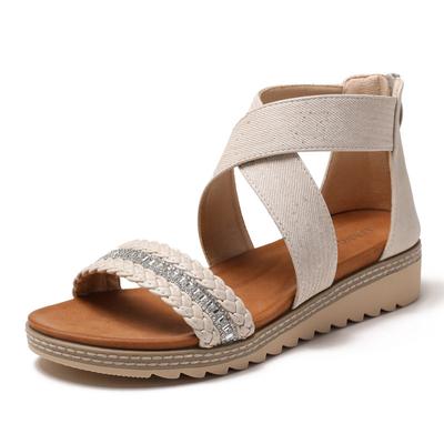 Женские летние босоножки в стиле бохо с открытым носком и подошвой из губки и римские сандалии