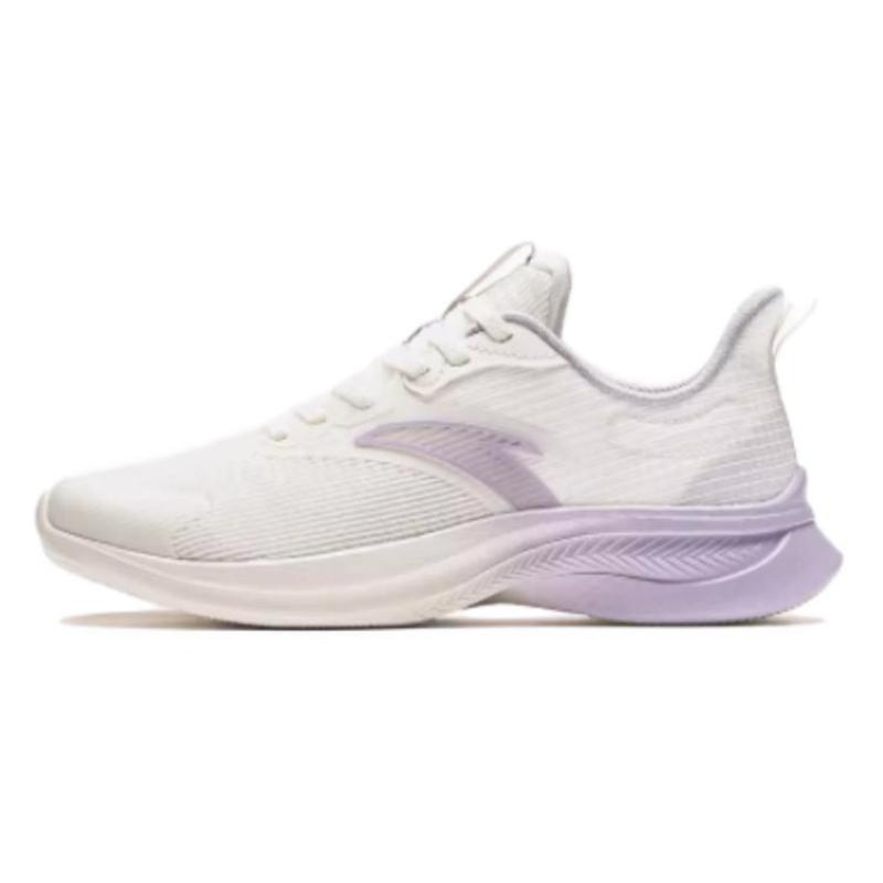 Anta Durable Breathable Low Top Running Shoes Women's White Purple Sneakers 922335501-7