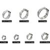 128Pcs Single Ear Stepless Clamp Set Hose Clamp Clamp 304 Stainless Steel Single Ear Pipe Clamp PEX Pipe Clamp