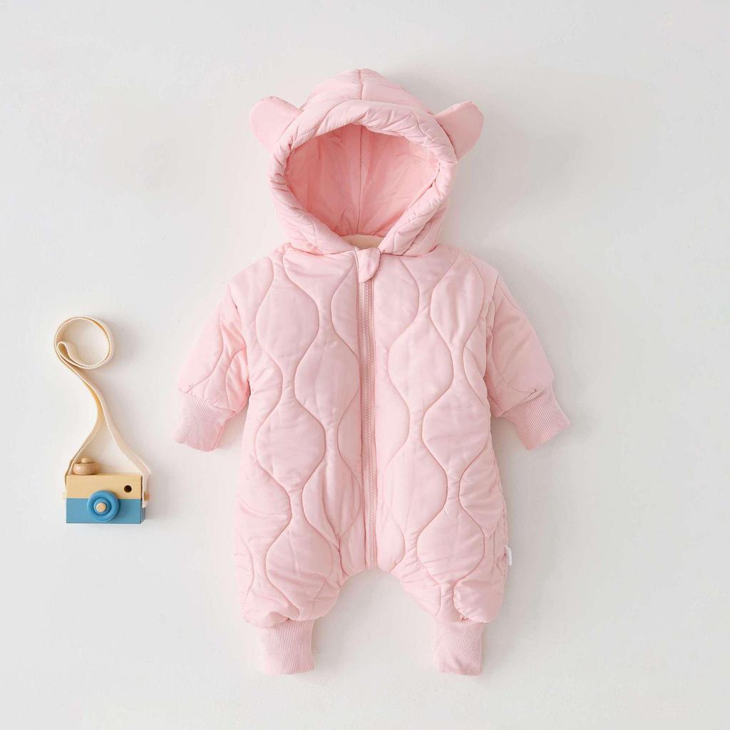 Warm Fleece-Lined Hooded Winter Suit for Infants & Toddlers