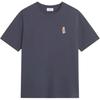 Maison Kitsune Вышитая Удобная Мягкая Обычная Пройма Короткий Рукав Круглый Вырез Свободная Прямая Футболка Унисекс Топы QM00101KJ7025-0422