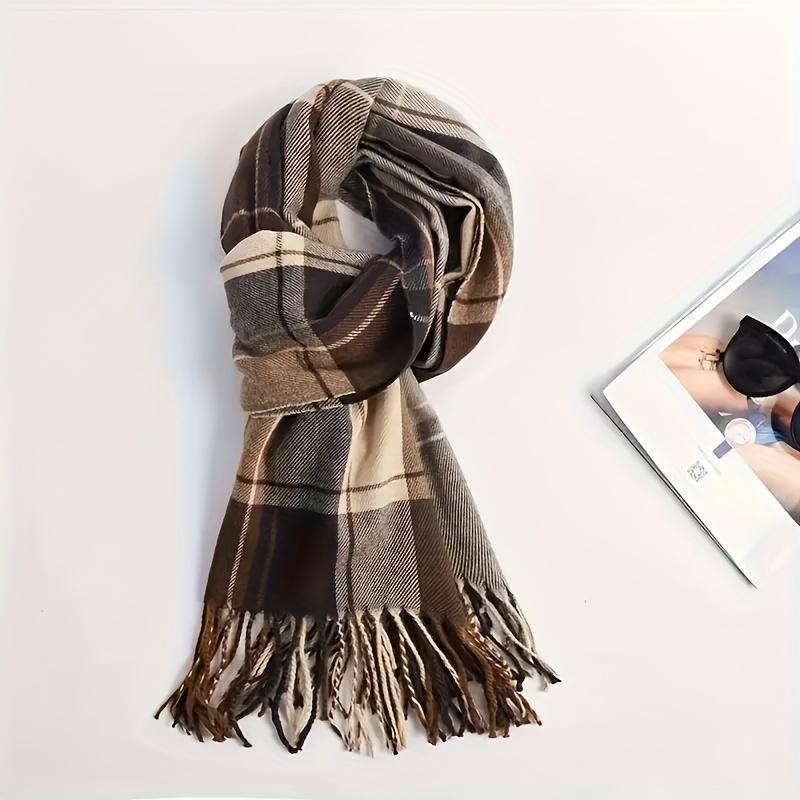 New Style Melard Scarf for Women, Suitable for Autumn And Winter, Korean Version, Versatile High-End Checkered Shawl, Couple'S Neck Warmer for Men