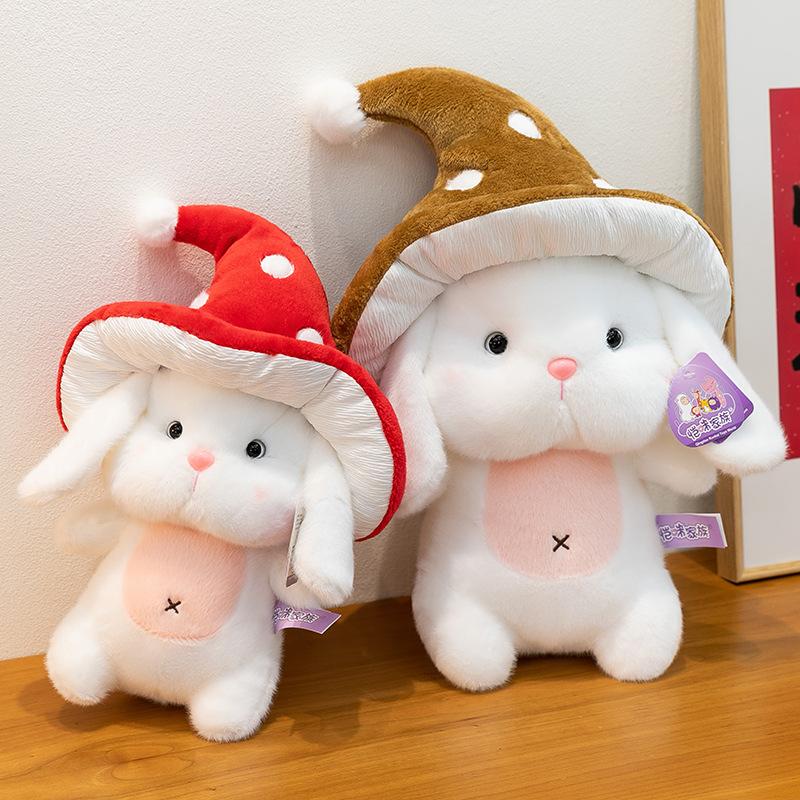 Mushroom Bunny Plush Toy Cute Cartoon Stuffed Animal Soft Soothing Doll Gift for Kids