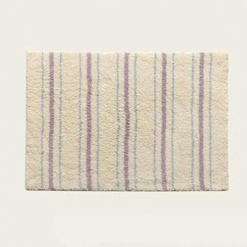 Plush Velvet Tufted Grid Rug Bedroom Bathroom Entryway Non-Slip Absorbent Floor Mat
