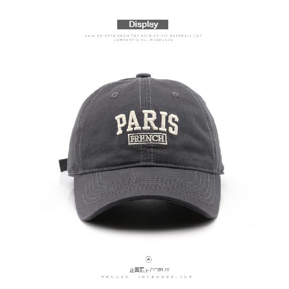 Korean-style women's spring and autumn personalized washed letter embroidered baseball cap for outdoor activities, men's sun protection and shading