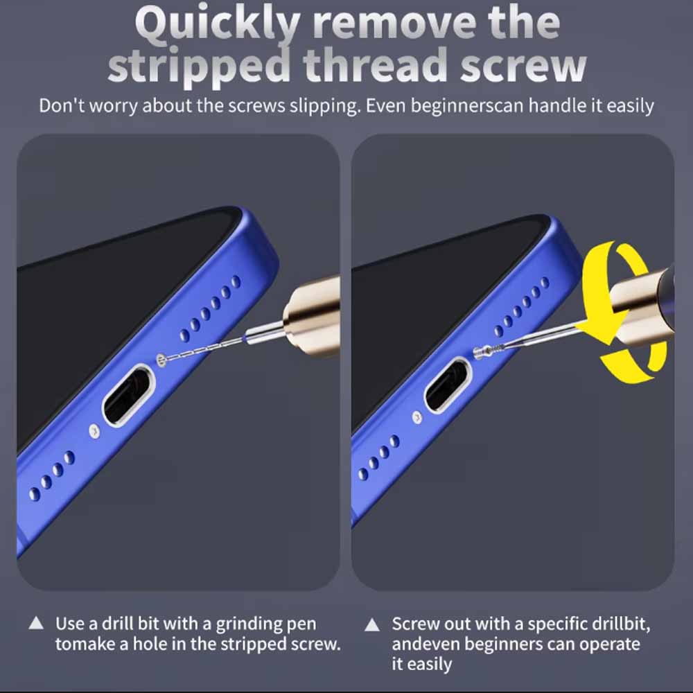 Lanrui U8 Сплавной Скользящий Резьбовой Сверло Набор 2 шт. для Удаления Сорванных Винтов Легкое Выкручивание Поврежденных Винтов Инструменты