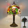 Handmade Stained Glass Table Lamp E27 Retro Lampshade Mediterranean Style Table Light Bedroom Bedside Nightstand Decor Lighting