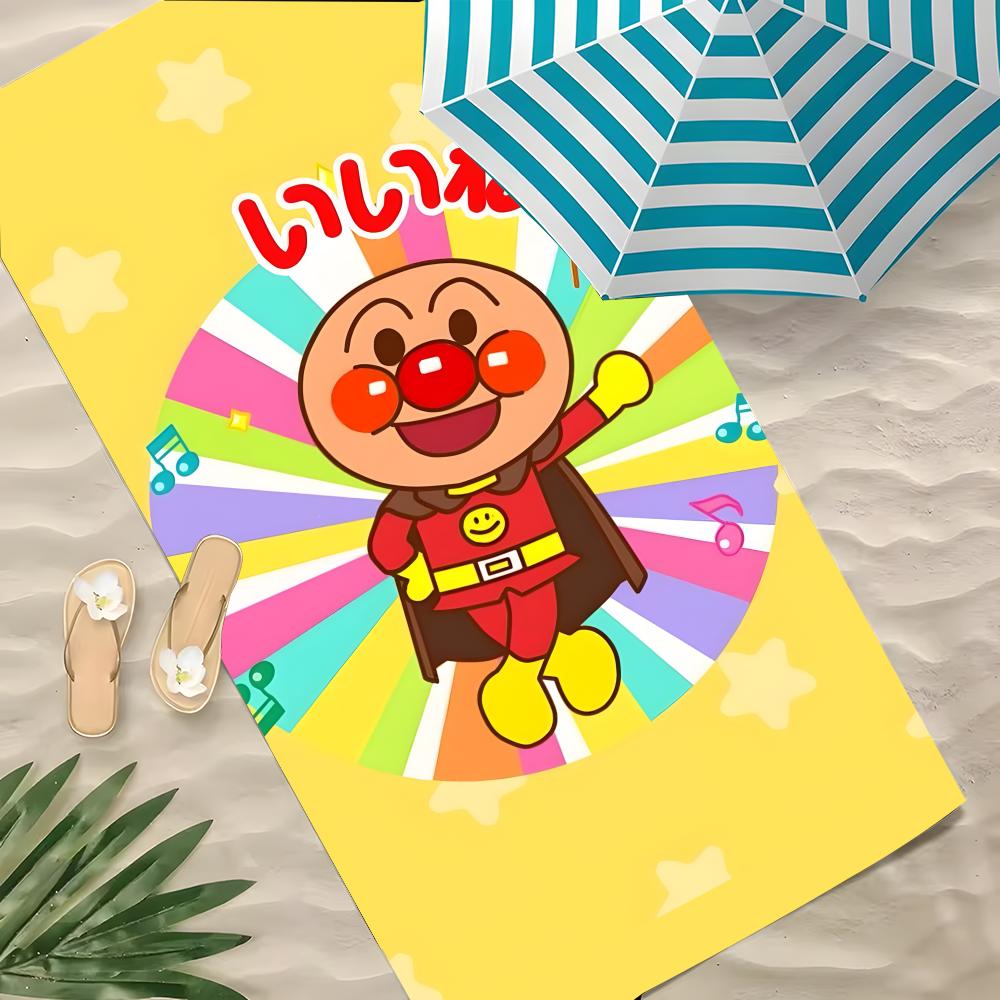 Мультяшное полотенце A-ANPANMAN из полиэстера, пляжное полотенце, быстросохнущее, не оставляющее песка, банное полотенце для лета, бассейна, путешествий, отпуска