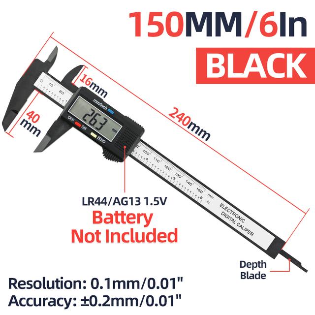 6 Inch/150mm Electronic Vernier Caliper Micrometer Digital Ruler Measuring Tool