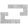 8 Piece TV Cabinet Set Concrete Grey Particleboard