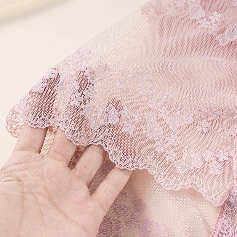 Women's Panties Sexy Lace Flower Embroidery Underwear High Waist Breathable Underpants Plus Size Comfort Intimates Lingerie