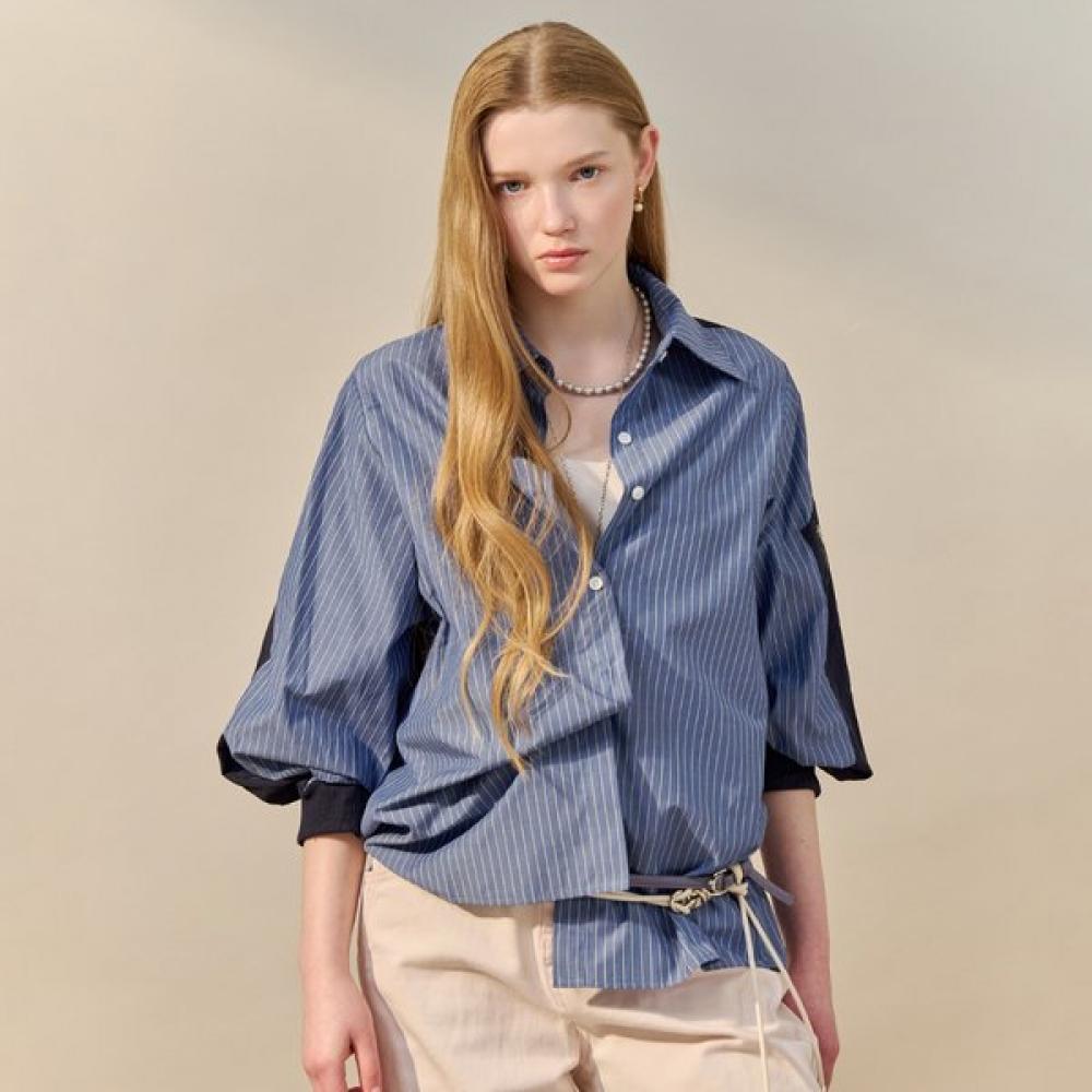Maxza Stripe Color Block Sleeve Shirt Zf04qb003nh