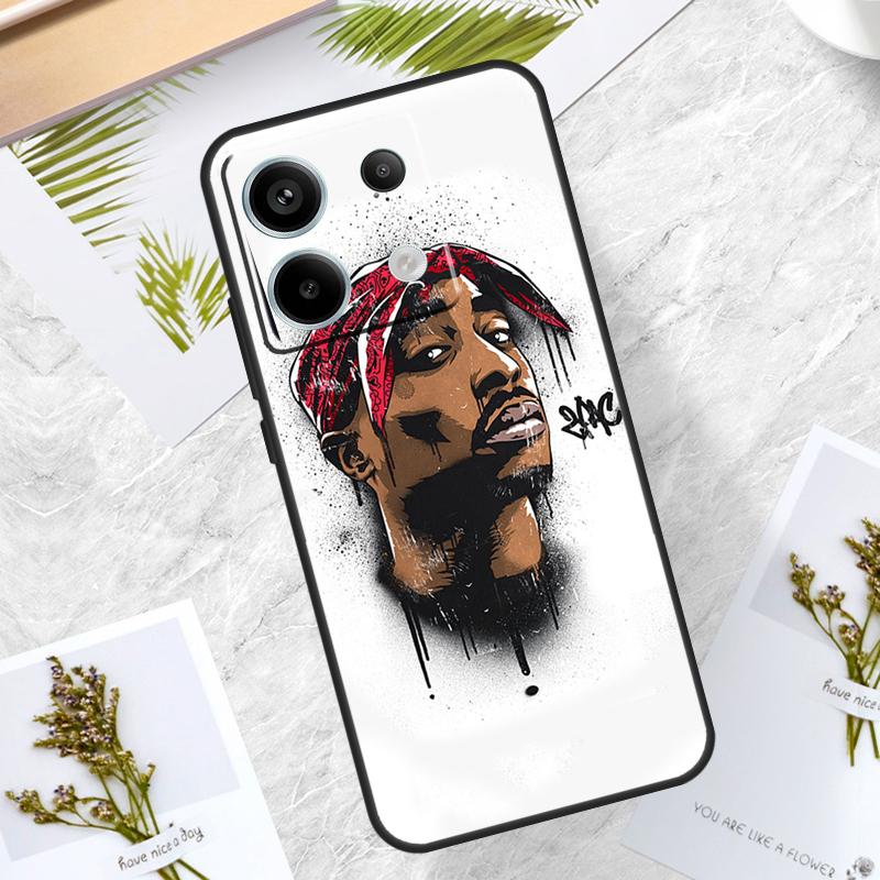 Rapper 2pac Singer Tupac Case For Xiaomi Redmi Note 14 13 12 11 10 9 15 Pro Plus Redmi 13C 14C 15C 10C 12C 15 Cover