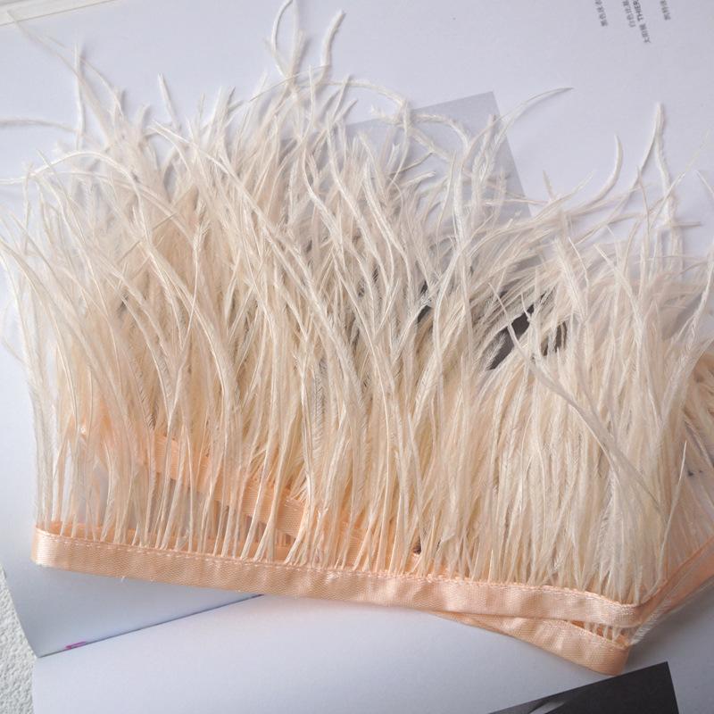 Decorative Feather Cloth Strip 10-15Cm Ostrich Hair Cloth Edge Dress Cuffs Latin Dance Skirt Diy Clothing Accessories