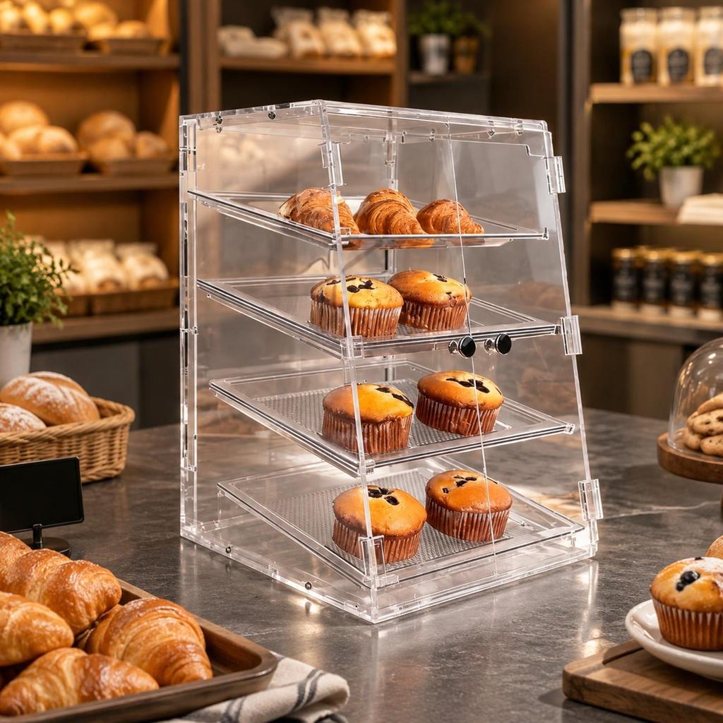 Clear Bakery Display Case Transparent for Café Operators