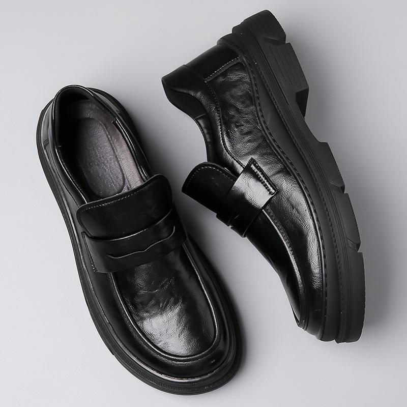 2025 повседневная кожаная обувь мужская платформа осенняя официальная деловая мужская одноногий деловой тренд обувь Doudou мужская 9923