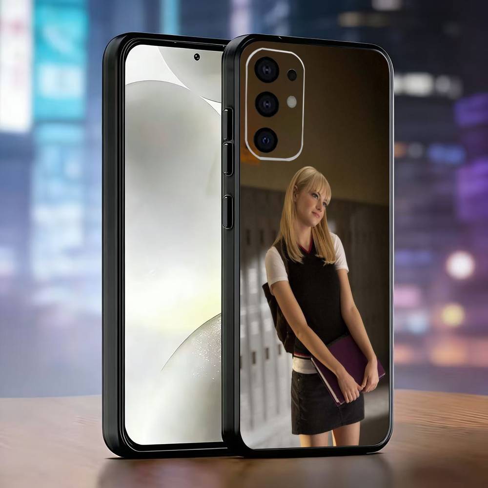 Чехол для телефона Эмма Стоун Черный Силиконовый Мягкий Для Samsung S25,S24,S21,S22,S23,S30,Ultra,S20,Plus,Fe,Lite