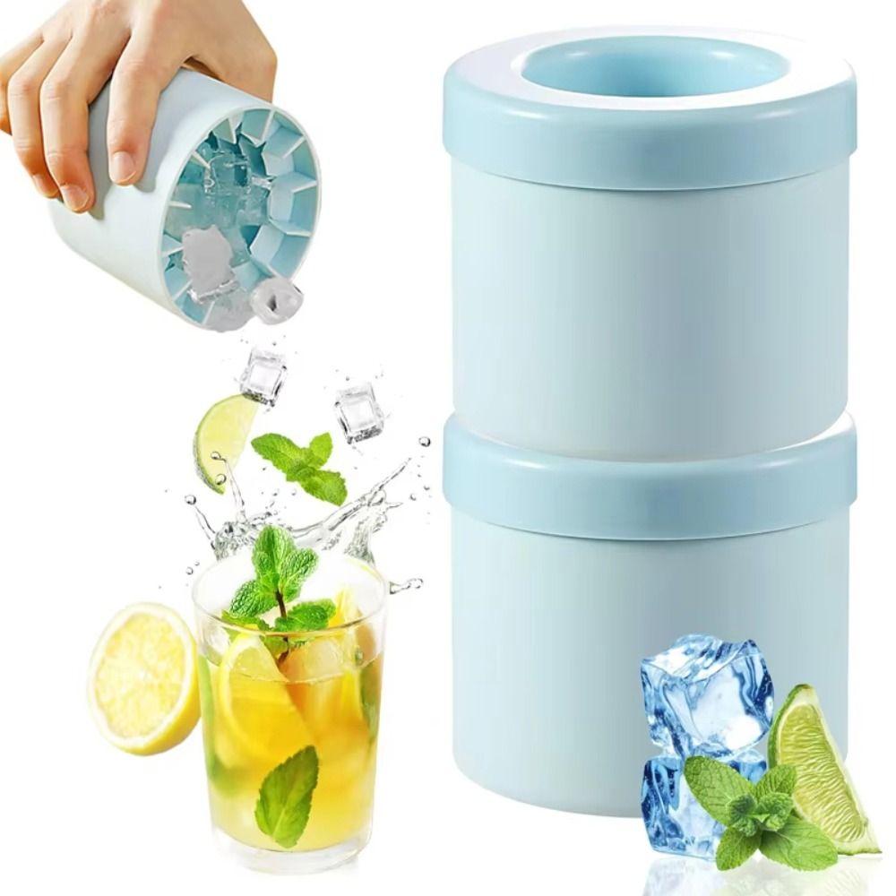 Creative Silicone Ice Cube Mold Reusable Cylinder Ice Bucket Quick Freeze Ice Cup Summer DIY Refrigerator Freeze Ice Maker