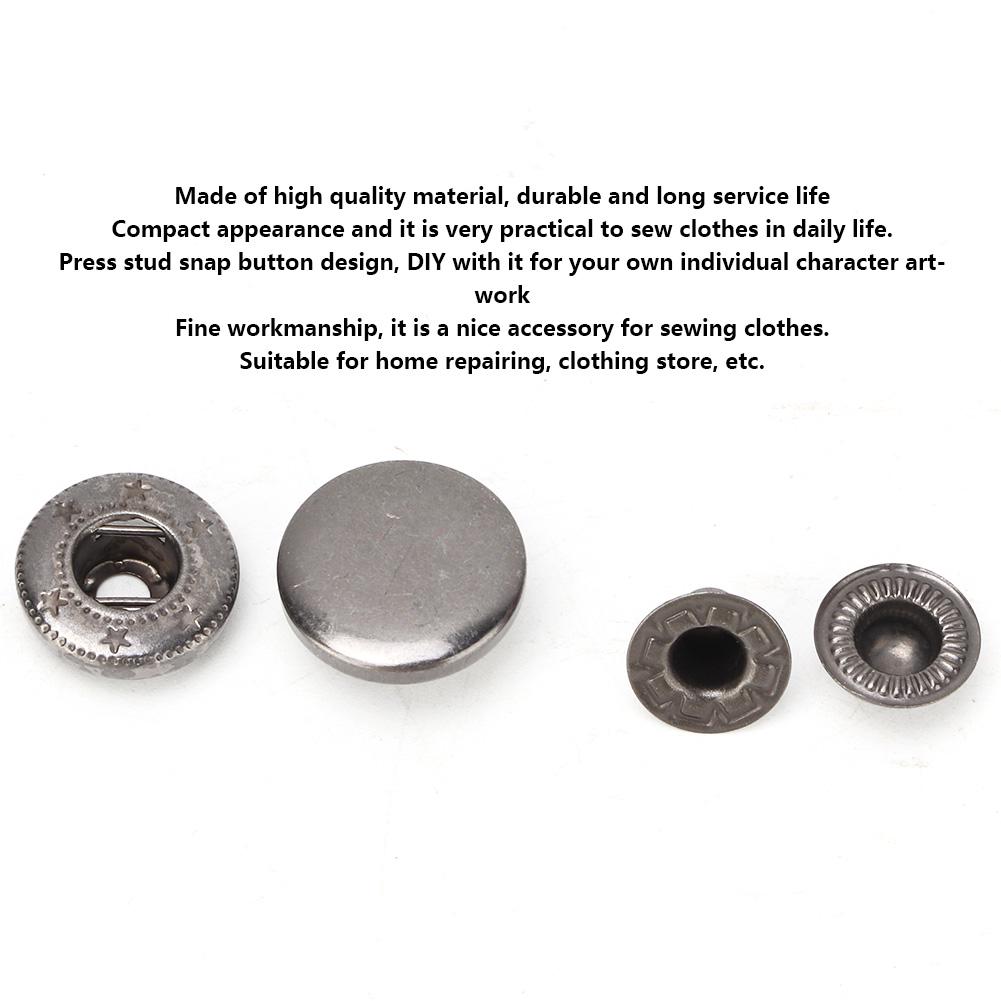 10Pcs 15mm Metal Press Stud Snap Button Fastener Clothes Accessories #3