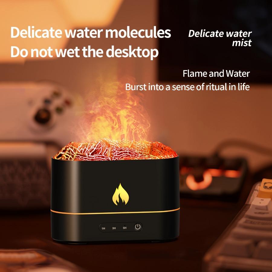 250 мл Увлажнитель воздуха Flame Humidifier 1/3/5H USB Smart Timing LED Электрический аромадиффузор Имитация огня Ночная лампа