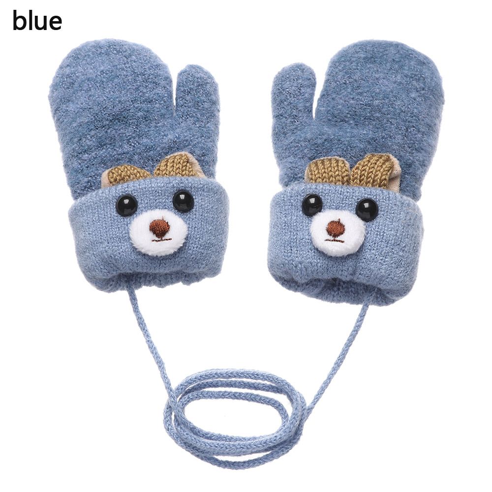 New Hot Elastic Boys Girls Cute Cartoon Kids Gloves Knitted Mittens Thick Warm