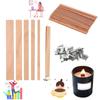 30/50 шт., деревянный фитиль для свечей с зажимом, бездымные фитили для свечей для DIY, парафиновая банка для свечей, принадлежности для изготовления свечей