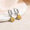 Fashion Yellow Oval Zircon Drop Earrings for Women Shiny Geometric Crystal Zirconia Bridal Earring Luxury Wedding Zircon