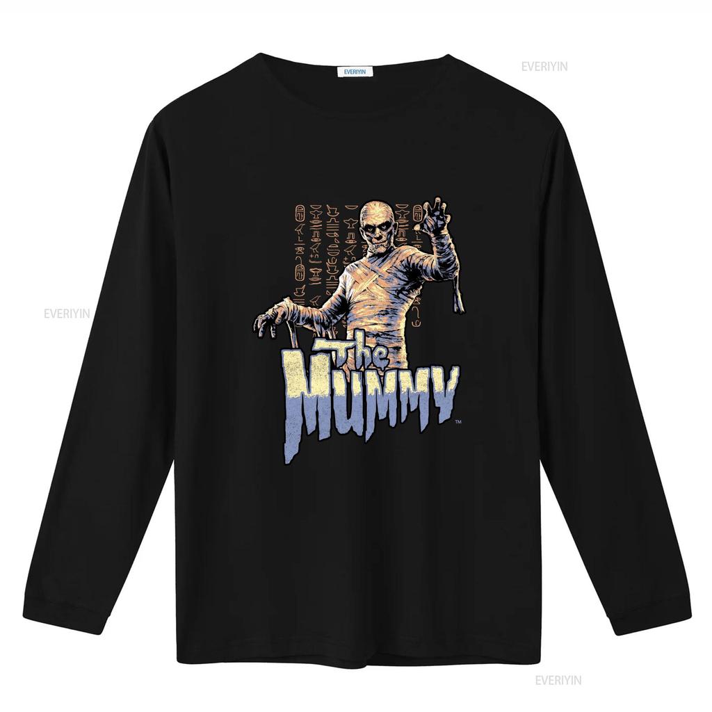 Universal Monster Movies The Mummy Egyptian Hieroglyphs Mens T Shirt vintage Washed Stretched Slightly Unisex designer clothes