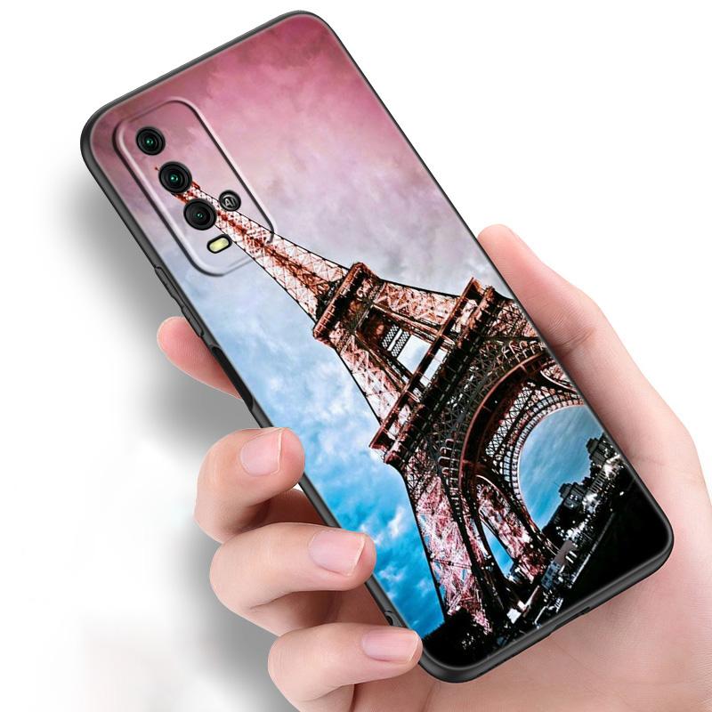 Силиконовый чехол для телефона Love Paris с Эйфелевой башней для Xiaomi Redmi Note 11 10 9 8 Pro 11T 10T 10S 9S 8T 9 9A 9C 9T, черный мягкий чехол
