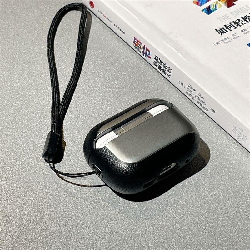 Чехол для наушников Airpods3/4/Pro/Pro2 из посеребренной кожи, устойчивый к падениям, износостойкий, прочный, креативный защитный чехол для AirPods