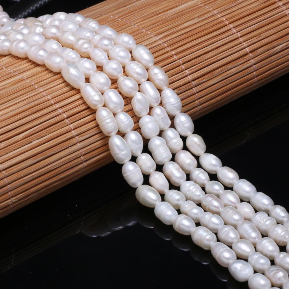 Elegant Women Punch Loose Pearl Beads 36 Cm for Necklace Earring Anklet Bracelet Jewelry Making