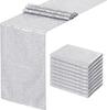 4 Pcs 30x180cm Table Runners Glitter Dining Table Runner Sequin Table Cover Runners for Party Wedding Birthday Bridal Shower Decorations