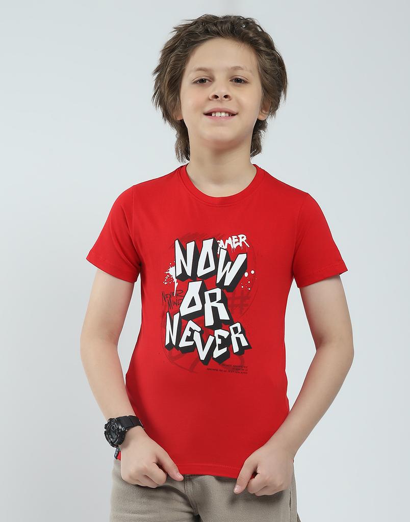 Футболка для мальчика стандартного кроя с принтом | Полурукав | Круглый вырез | Повседневная футболка для мальчика