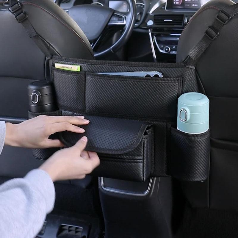 Органайзер на спинку автомобильного сиденья, сумка из искусственной кожи, органайзер для хранения автомобиля, складной ящик для хранения тканей, автоаксессуары, держатель для сумки