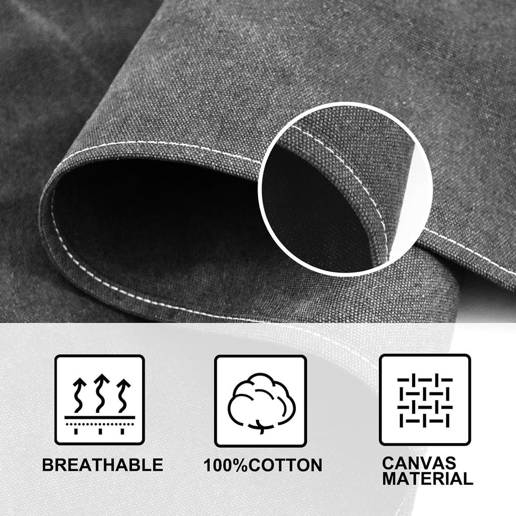 Водонепроницаемый хлопковый фартук с 3 карманами, фиксированной крестообразной пряжкой сзади, прочный регулируемый фартук для дома, барбекю, кофейни, рабочий фартук, кухонный фартук